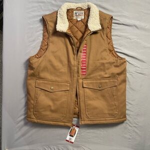 Weatherproof Tan Sherpa-Lined Vest